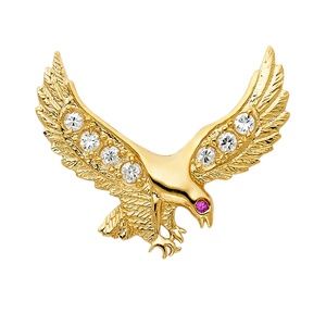 14K Yellow Gold  CZ Eagle Pendant